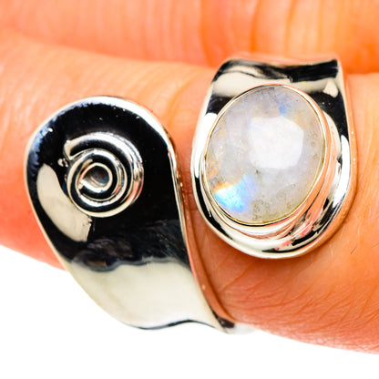 Rainbow Moonstone Rings handcrafted by Ana Silver Co - RING93977