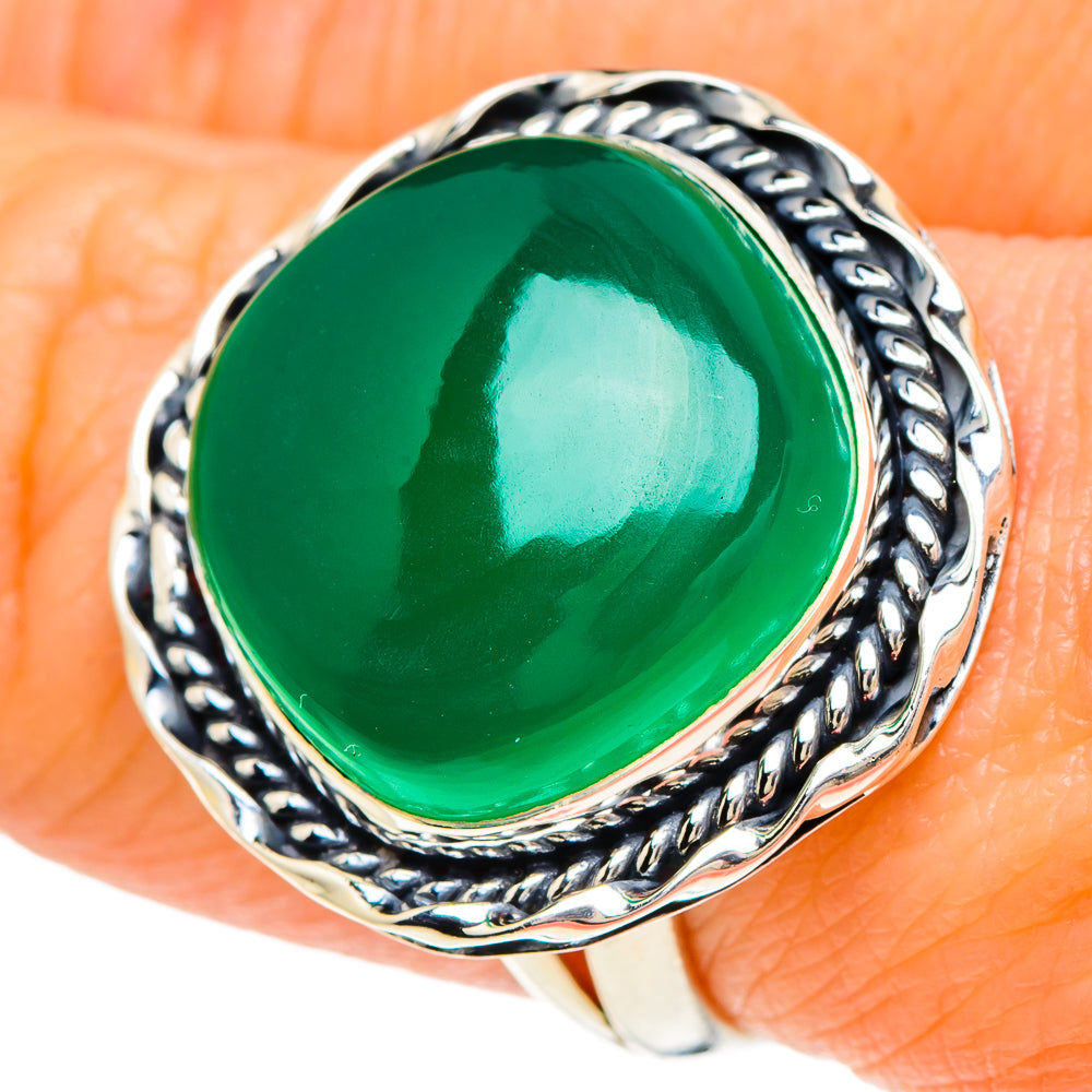Green Onyx Rings handcrafted by Ana Silver Co - RING93988