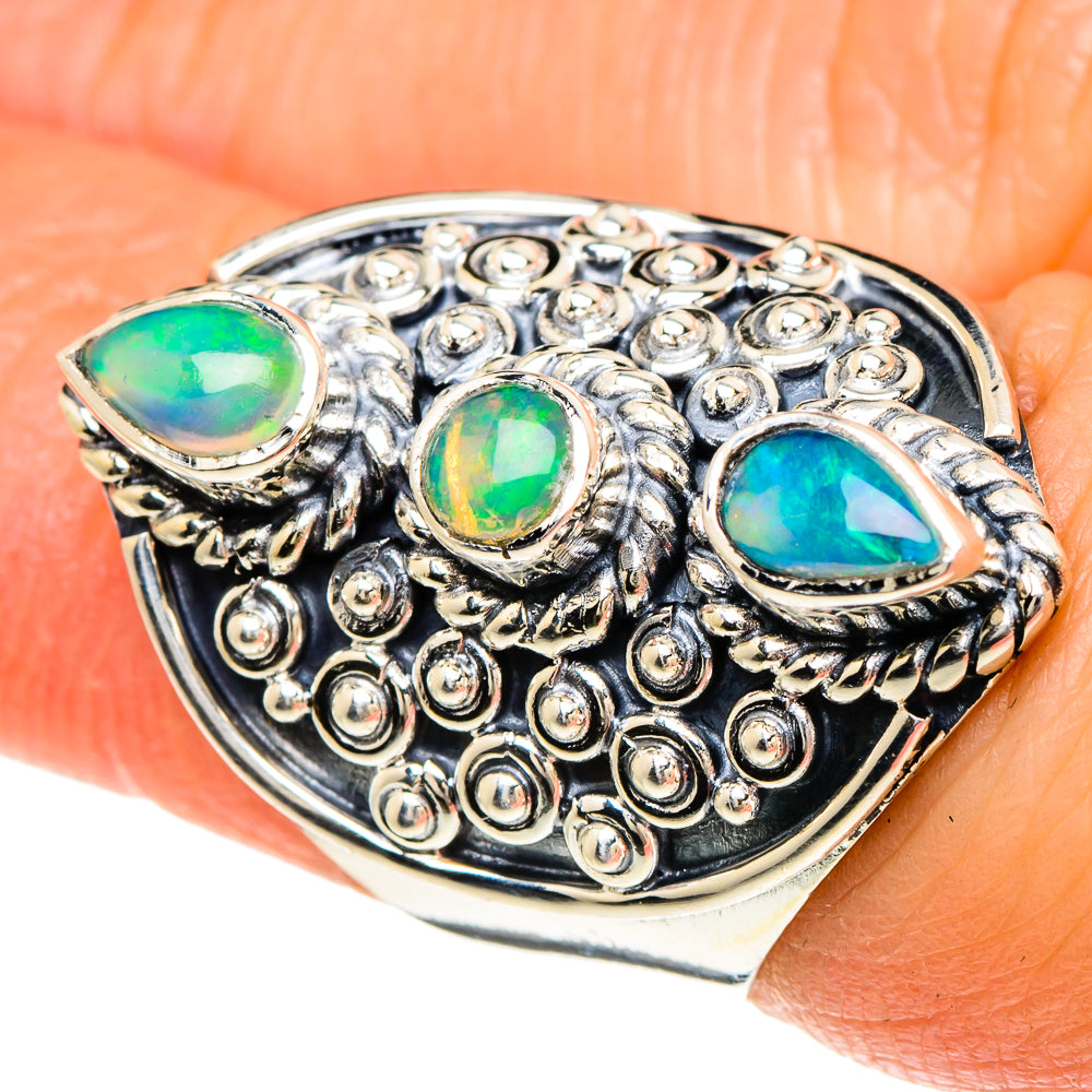Ethiopian Opal Rings handcrafted by Ana Silver Co - RING94004