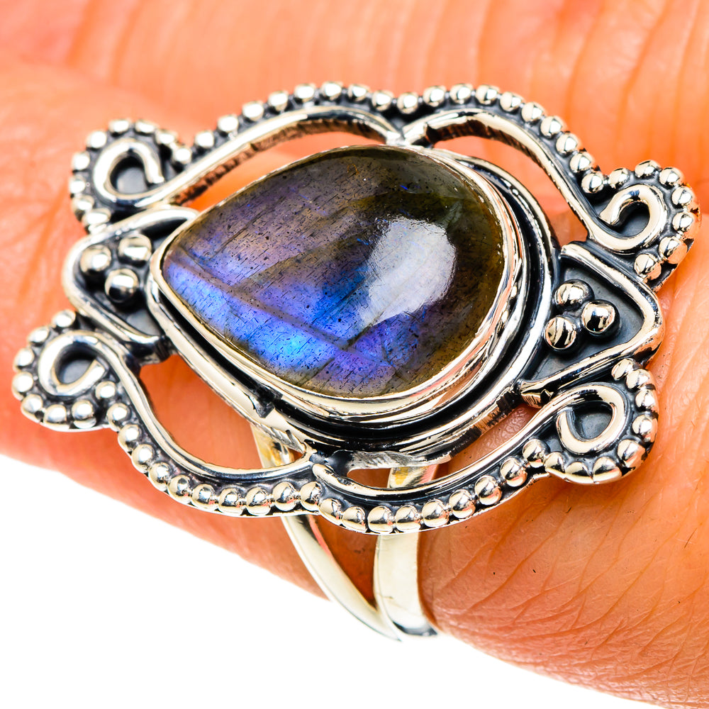 Labradorite Rings handcrafted by Ana Silver Co - RING94005