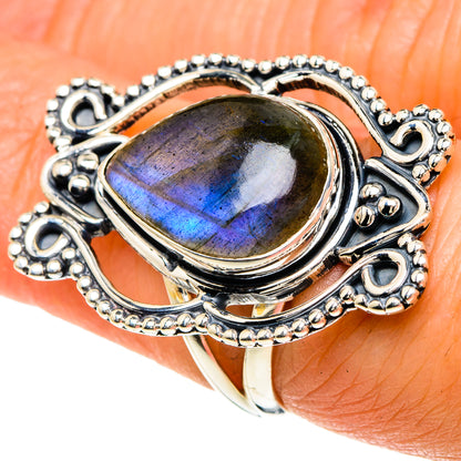 Labradorite Rings handcrafted by Ana Silver Co - RING94005