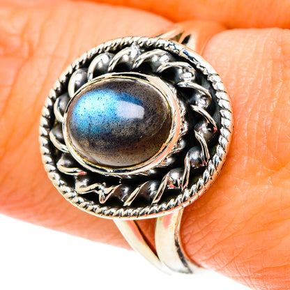 Labradorite Rings handcrafted by Ana Silver Co - RING94006