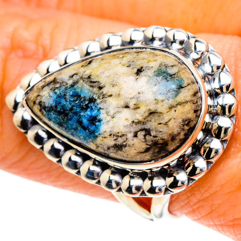 K2 Blue Azurite Rings handcrafted by Ana Silver Co - RING94008