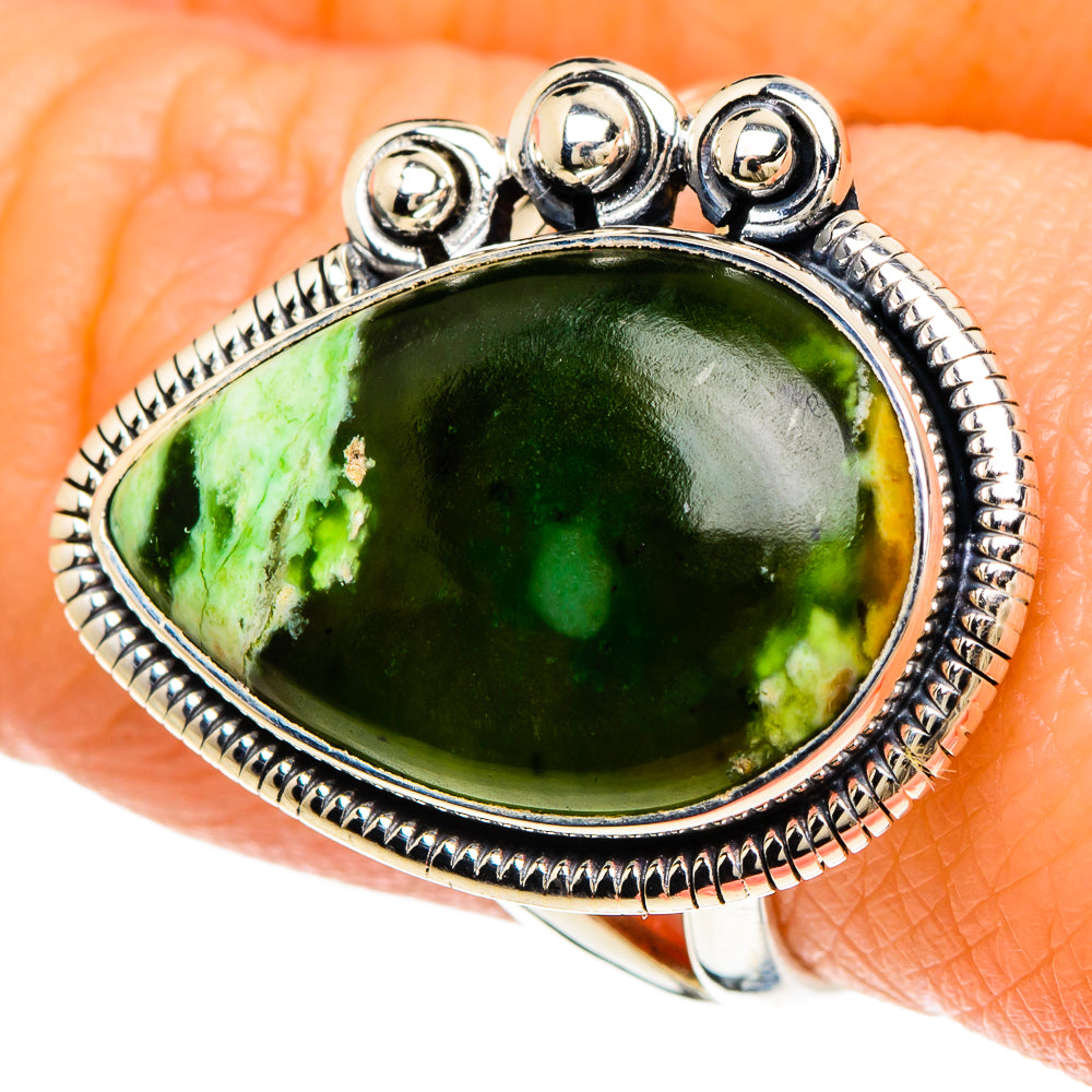 Australian Green Opal Rings handcrafted by Ana Silver Co - RING94010