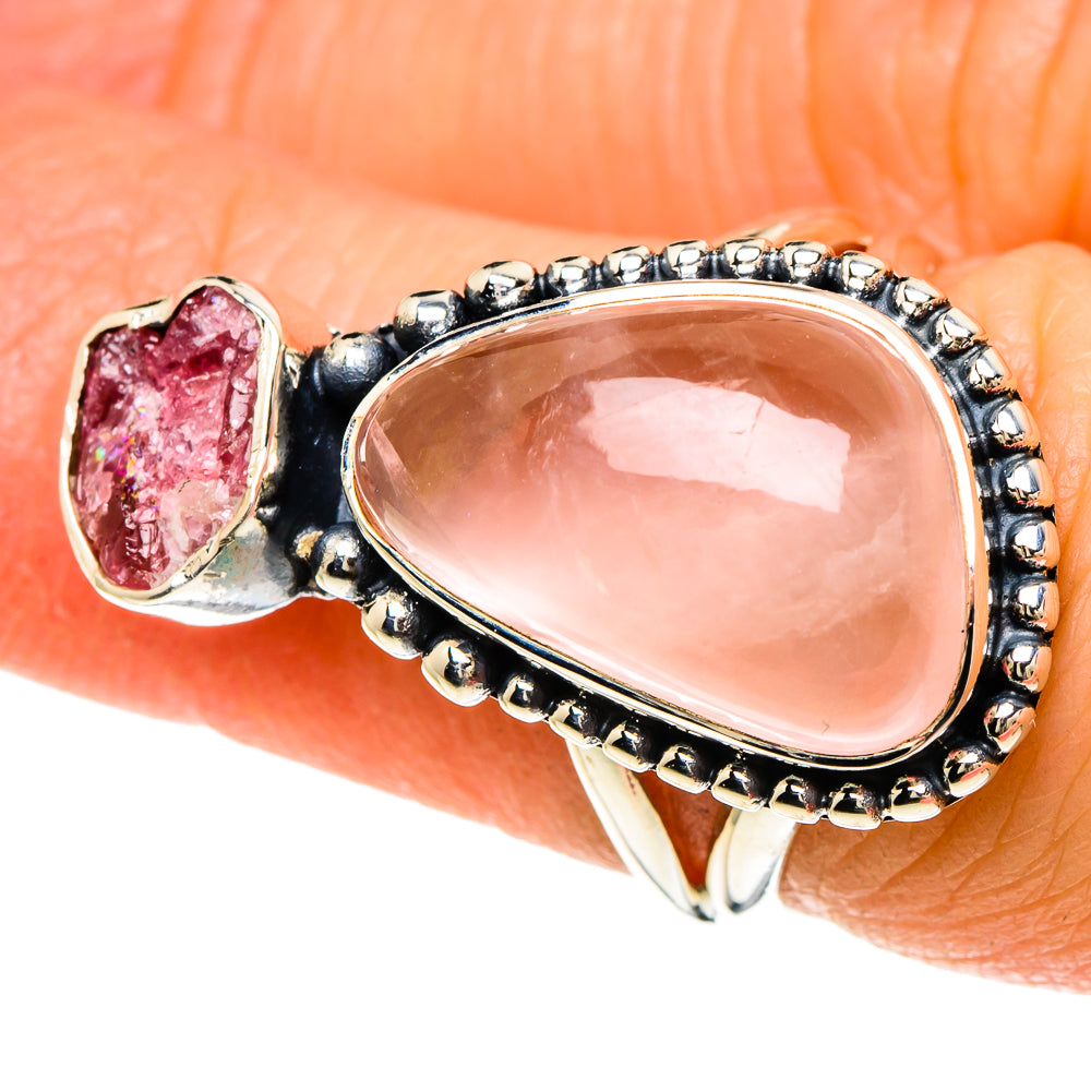 Rose Quartz Rings handcrafted by Ana Silver Co - RING94015