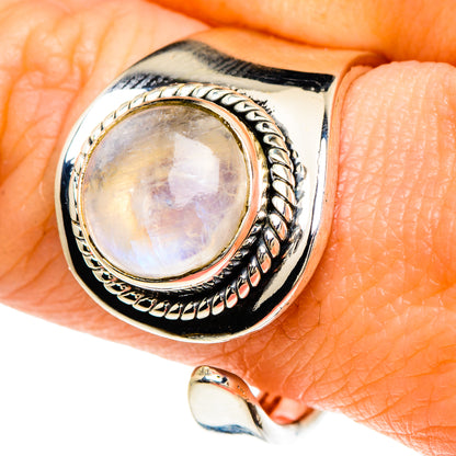Rainbow Moonstone Rings handcrafted by Ana Silver Co - RING94019