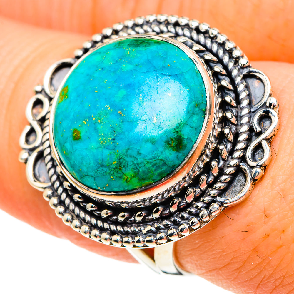 Chrysocolla Rings handcrafted by Ana Silver Co - RING94022