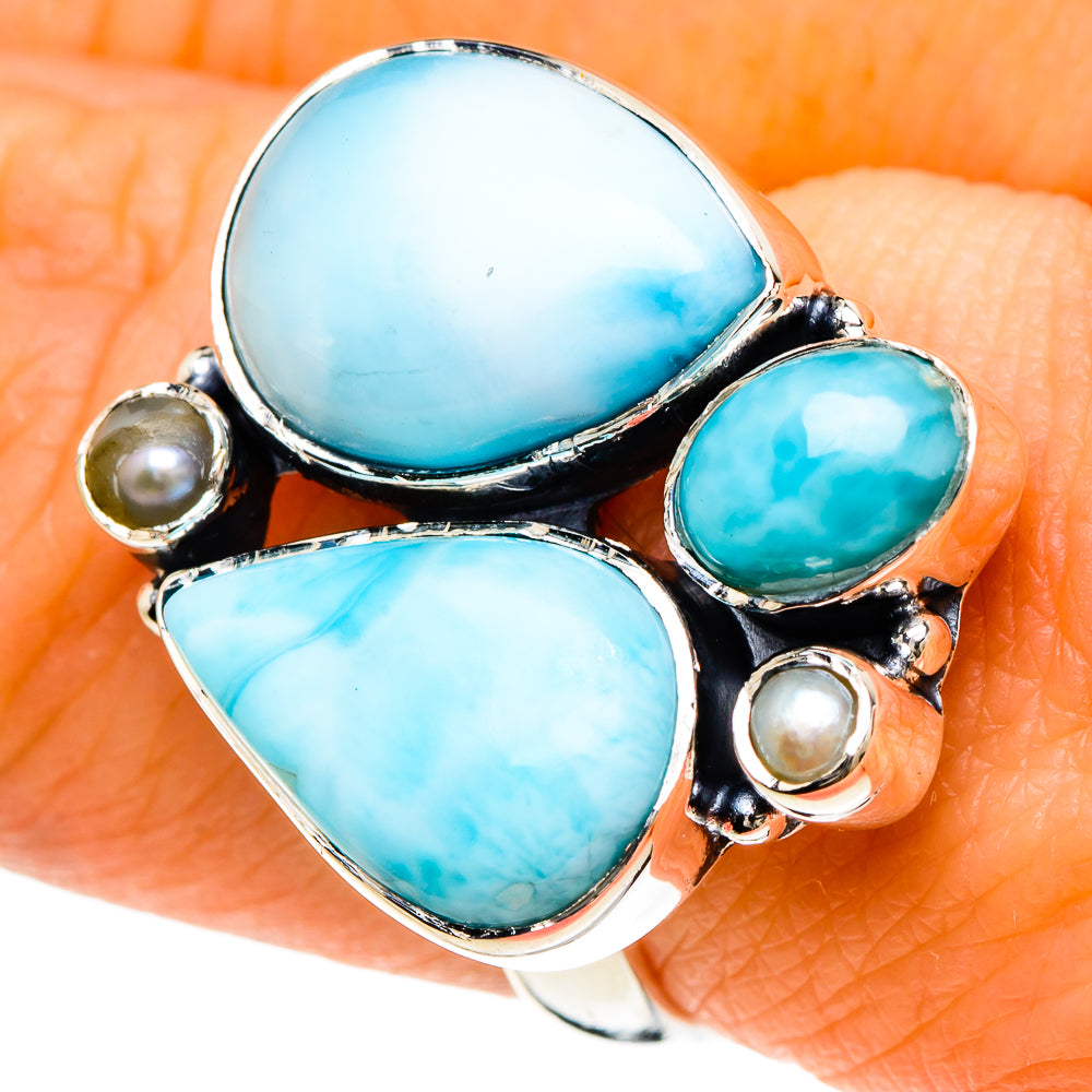 Larimar Rings handcrafted by Ana Silver Co - RING94034