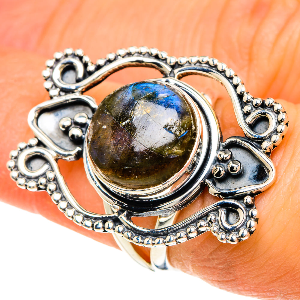 Labradorite Rings handcrafted by Ana Silver Co - RING94035