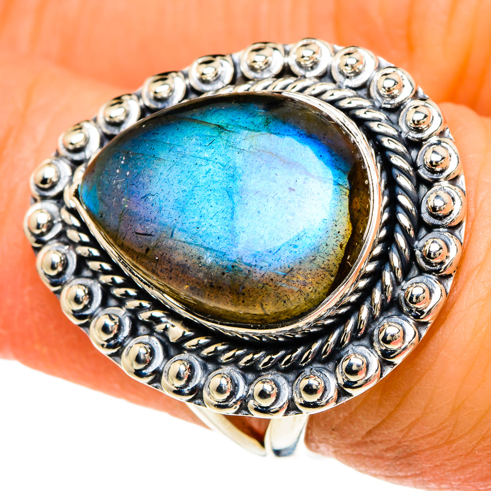 Labradorite Rings handcrafted by Ana Silver Co - RING94037