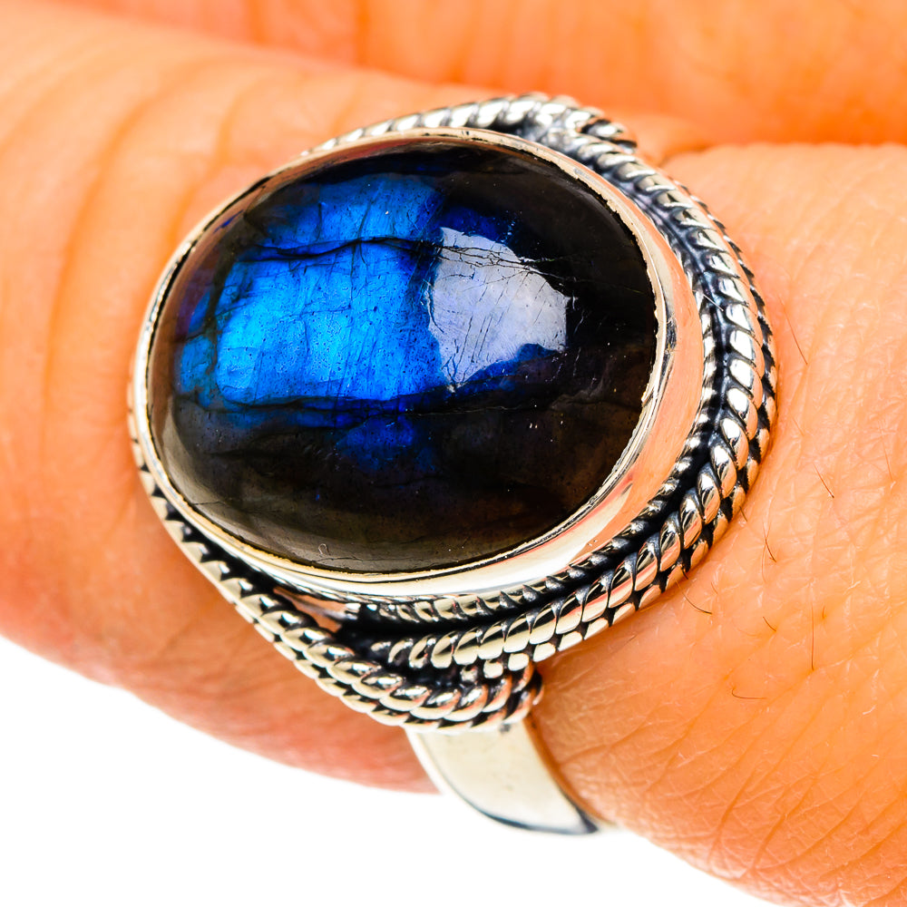 Labradorite Rings handcrafted by Ana Silver Co - RING94039