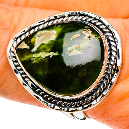 Australian Green Opal Rings handcrafted by Ana Silver Co - RING94045