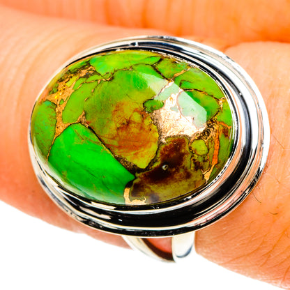 Green Copper Composite Turquoise Rings handcrafted by Ana Silver Co - RING94046