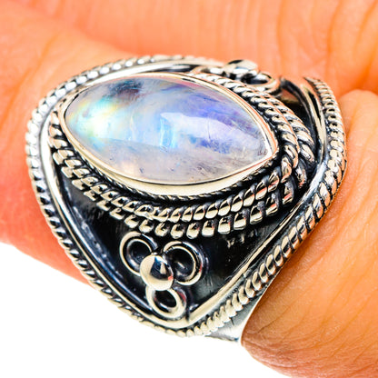 Rainbow Moonstone Rings handcrafted by Ana Silver Co - RING94051