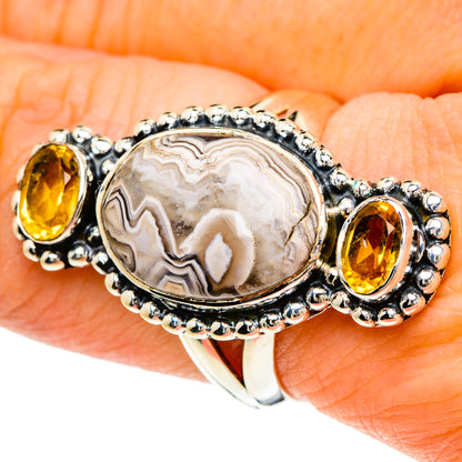 Laguna Lace Agate Rings handcrafted by Ana Silver Co - RING94053