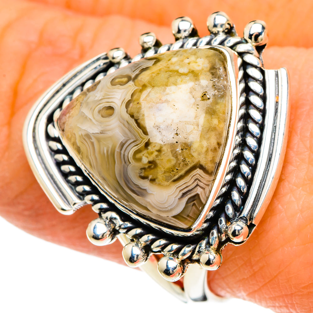 Laguna Lace Agate Rings handcrafted by Ana Silver Co - RING94054