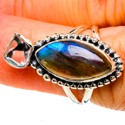 Labradorite Rings handcrafted by Ana Silver Co - RING94056