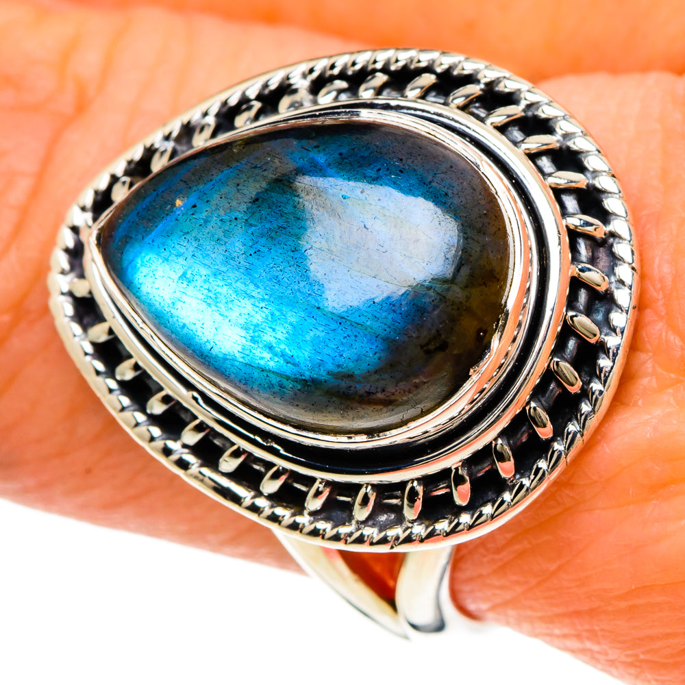 Labradorite Rings handcrafted by Ana Silver Co - RING94063