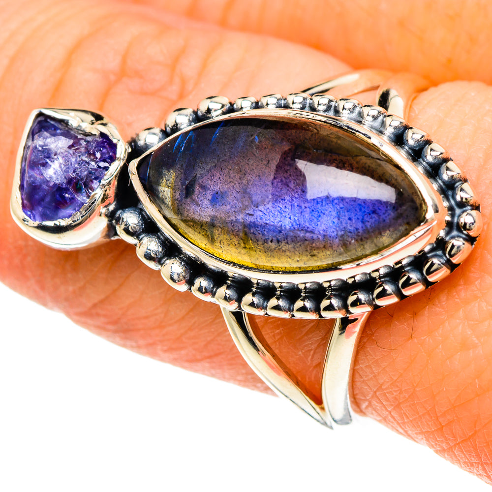 Labradorite Rings handcrafted by Ana Silver Co - RING94065