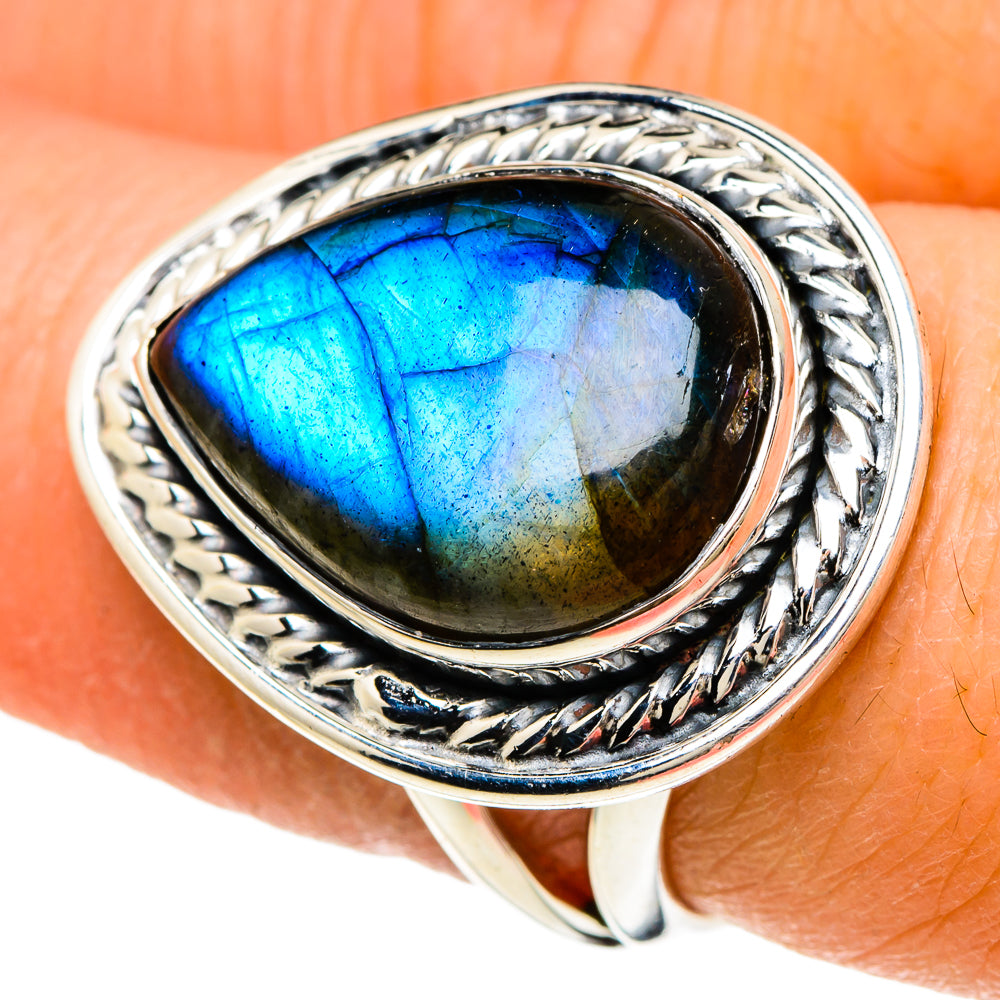 Labradorite Rings handcrafted by Ana Silver Co - RING94082