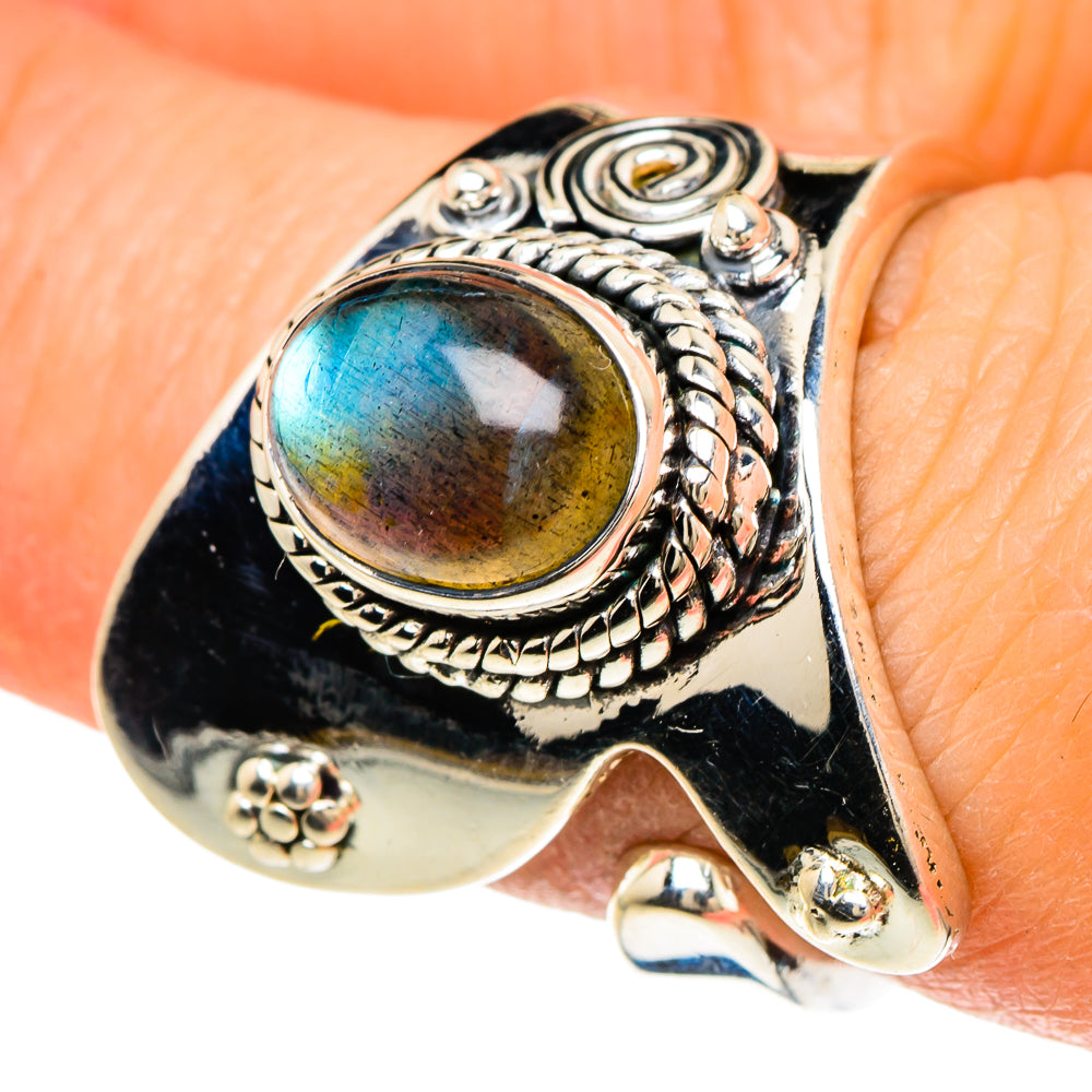 Labradorite Rings handcrafted by Ana Silver Co - RING94085