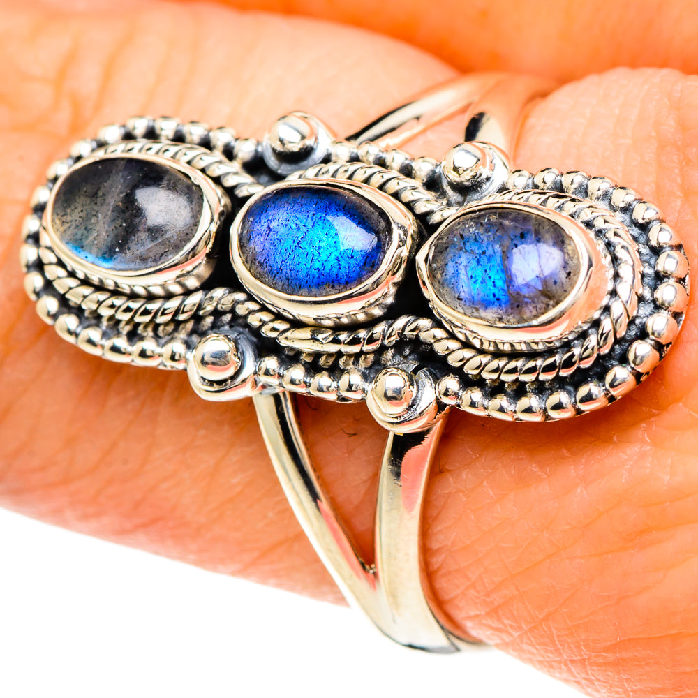 Labradorite Rings handcrafted by Ana Silver Co - RING94088