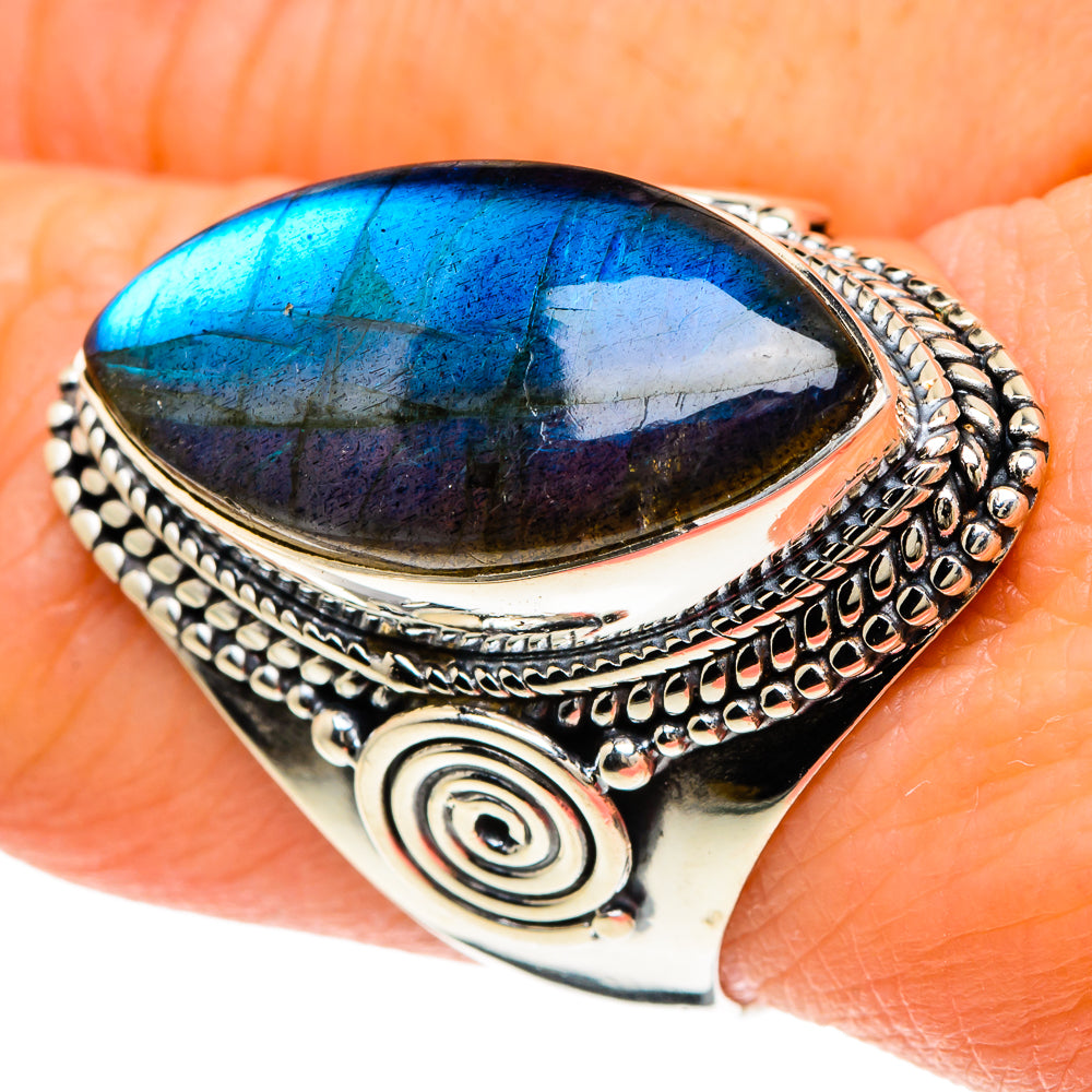 Labradorite Rings handcrafted by Ana Silver Co - RING94111