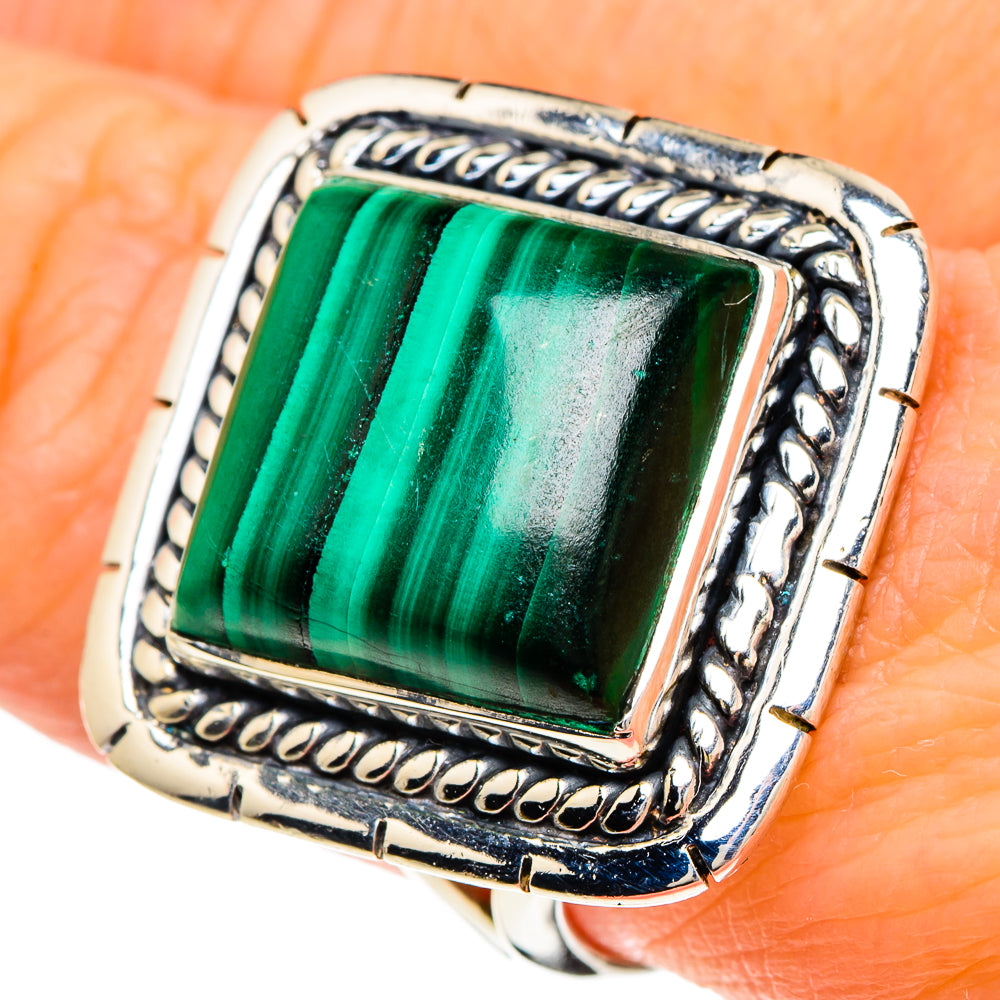 Malachite Rings handcrafted by Ana Silver Co - RING94118