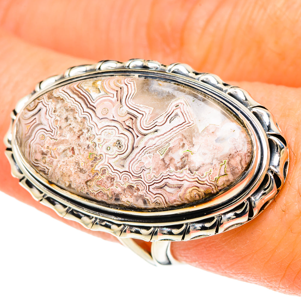 Laguna Lace Agate Rings handcrafted by Ana Silver Co - RING94126
