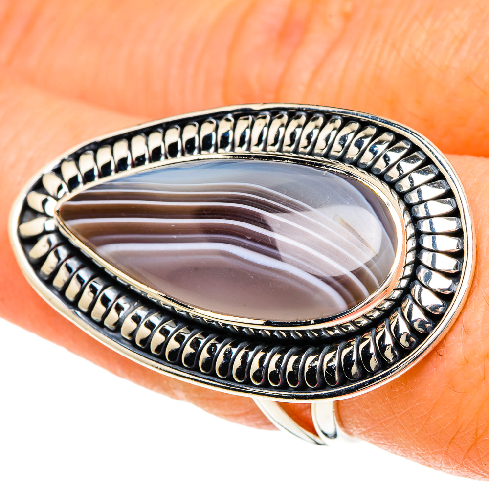 Botswana Agate Rings handcrafted by Ana Silver Co - RING94127