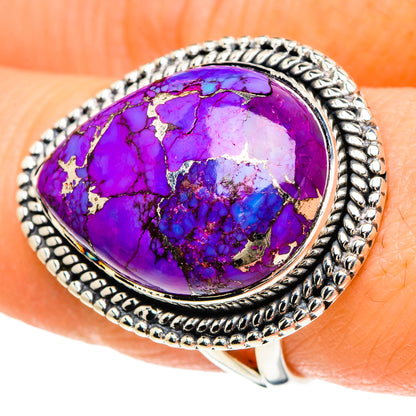 Purple Copper Composite Turquoise Rings handcrafted by Ana Silver Co - RING94138