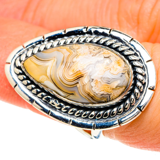 Laguna Lace Agate Rings handcrafted by Ana Silver Co - RING94145