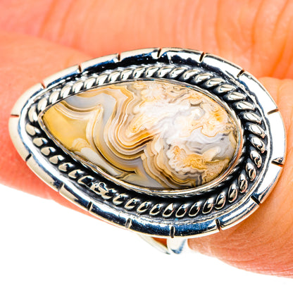 Laguna Lace Agate Rings handcrafted by Ana Silver Co - RING94145