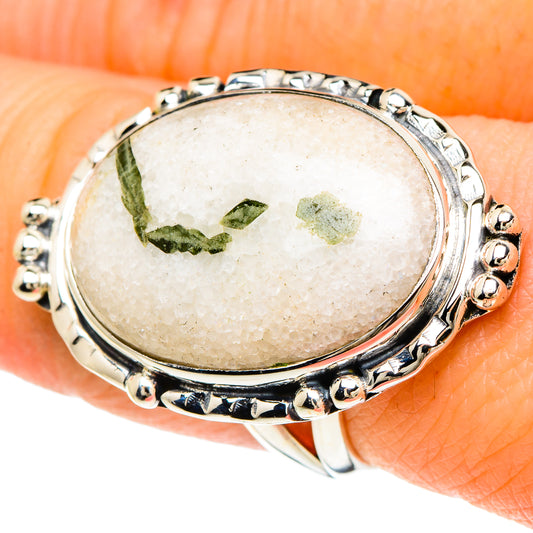 Green Tourmaline In Quartz Rings handcrafted by Ana Silver Co - RING94147