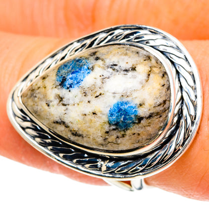 K2 Blue Azurite Rings handcrafted by Ana Silver Co - RING94155