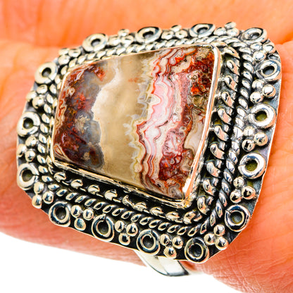 Crazy Lace Agate Rings handcrafted by Ana Silver Co - RING94173