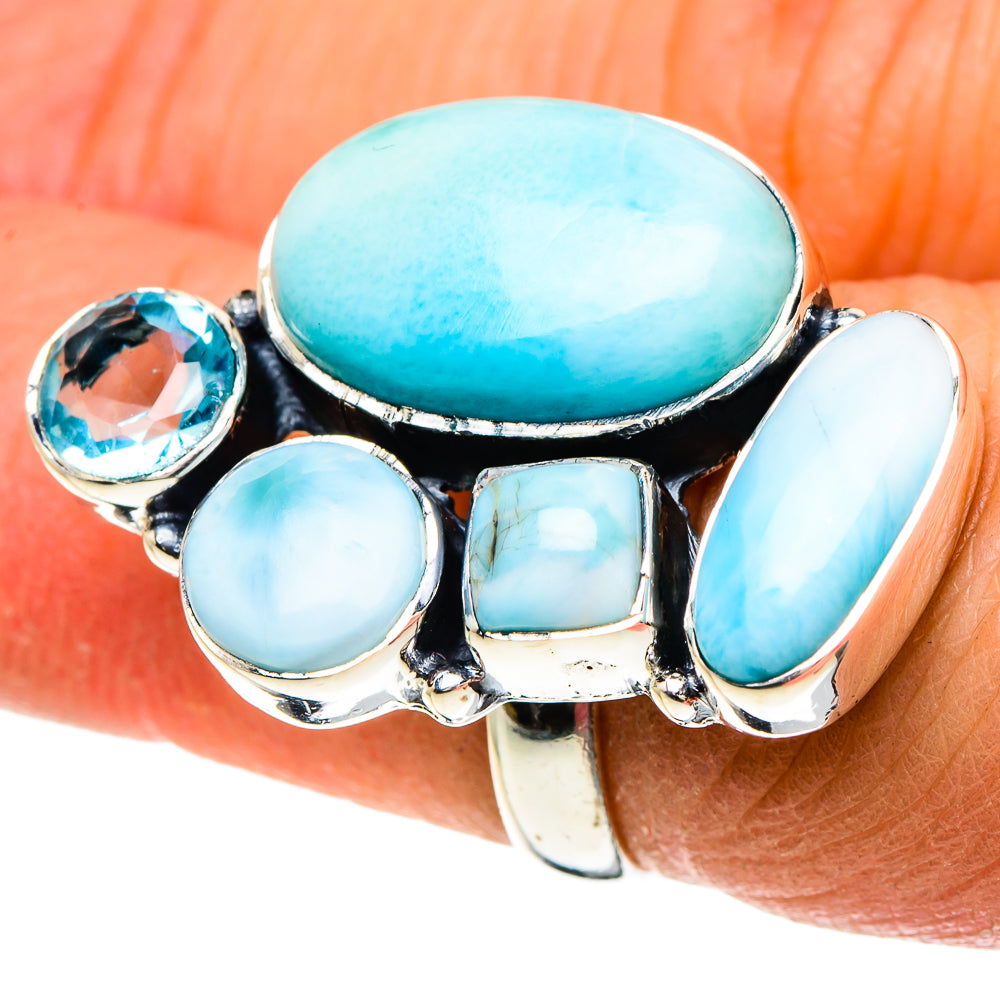 Larimar Rings handcrafted by Ana Silver Co - RING94194