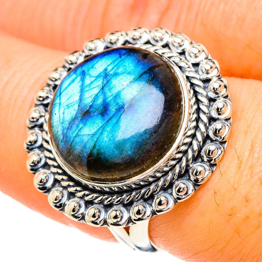 Labradorite Rings handcrafted by Ana Silver Co - RING94197