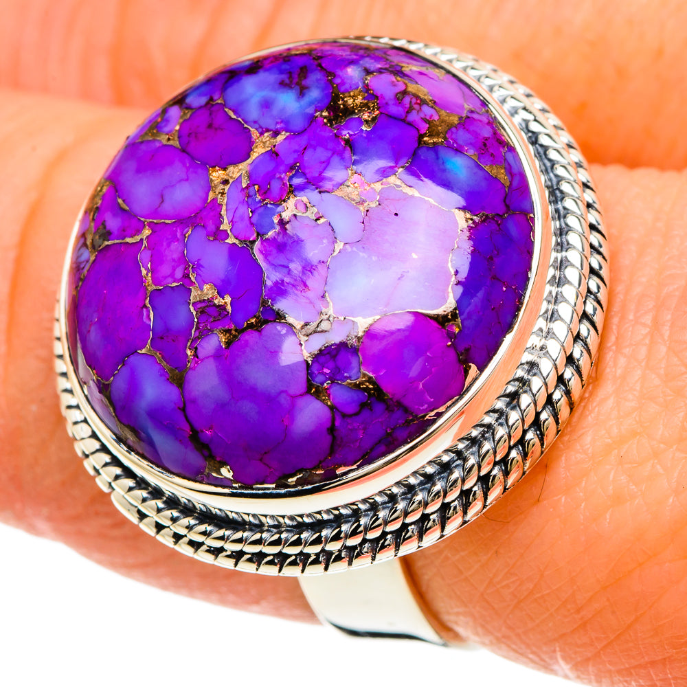 Purple Copper Composite Turquoise Rings handcrafted by Ana Silver Co - RING94215