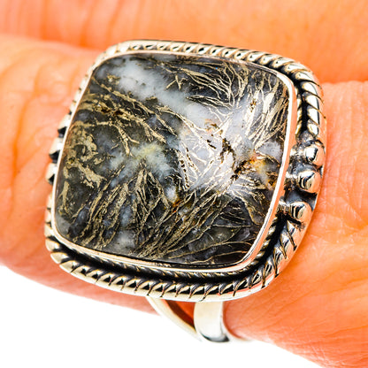 Pyrite Agate Rings handcrafted by Ana Silver Co - RING94218
