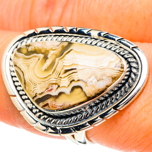 Laguna Lace Agate Rings handcrafted by Ana Silver Co - RING94225