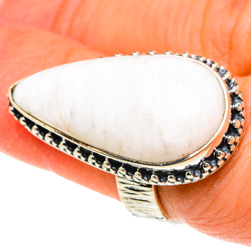 White Scolecite Rings handcrafted by Ana Silver Co - RING94227