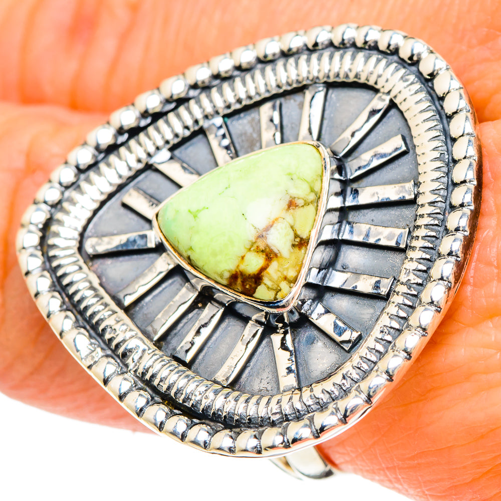 Lemon Chrysoprase Rings handcrafted by Ana Silver Co - RING94237