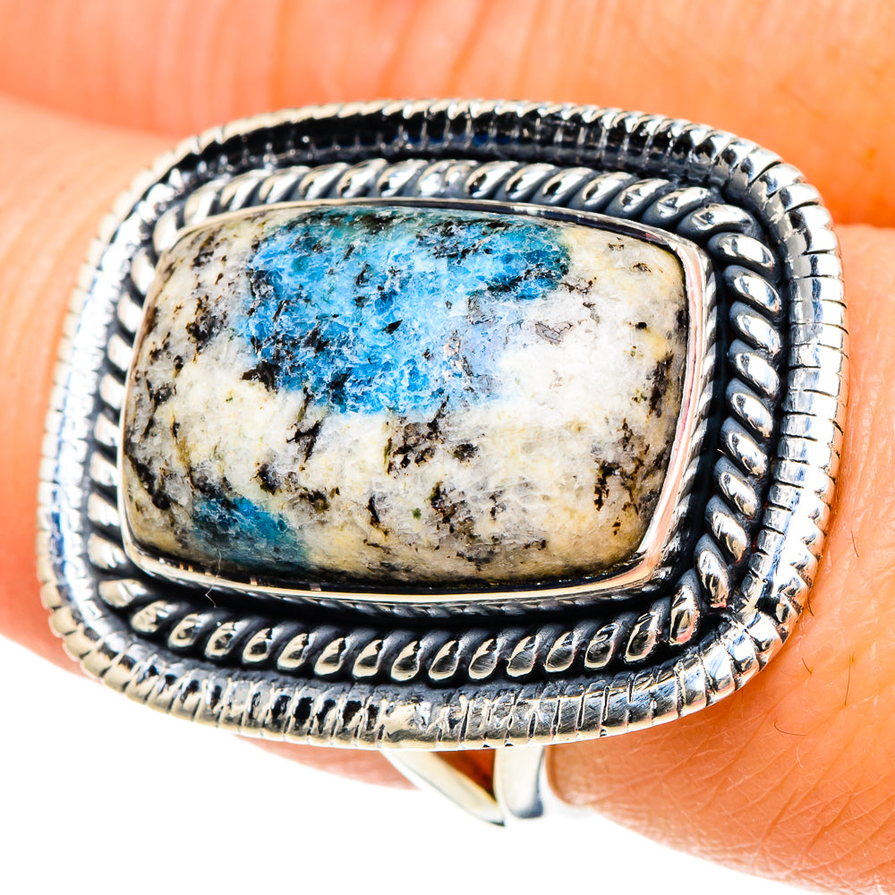 K2 Blue Azurite Rings handcrafted by Ana Silver Co - RING94239
