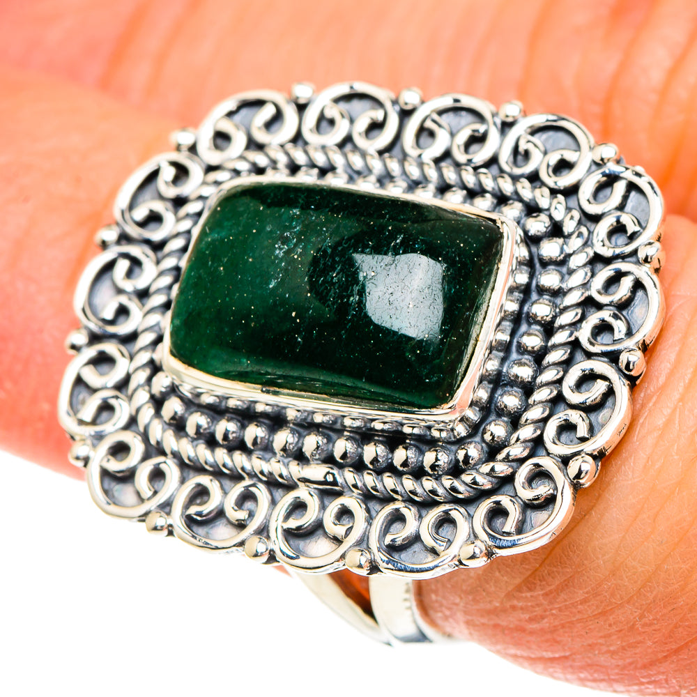 Green Aventurine Rings handcrafted by Ana Silver Co - RING94243