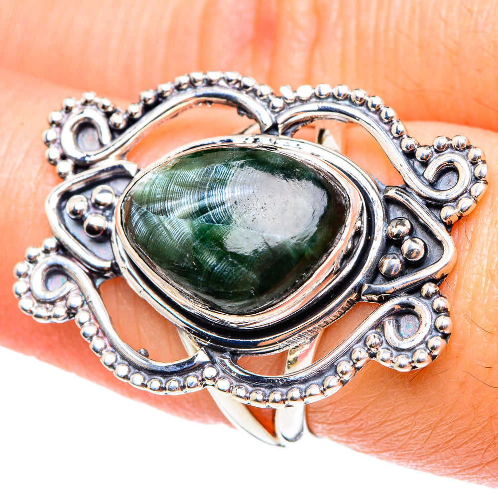Seraphinite Rings handcrafted by Ana Silver Co - RING94256