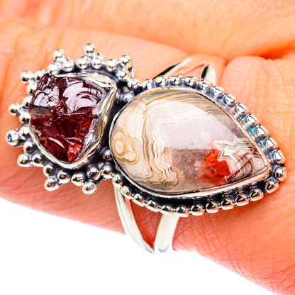 Laguna Lace Agate Rings handcrafted by Ana Silver Co - RING94286