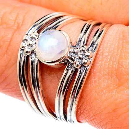 Rainbow Moonstone Rings handcrafted by Ana Silver Co - RING94297