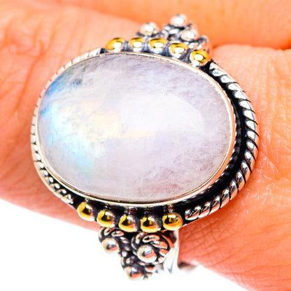 Rainbow Moonstone Rings handcrafted by Ana Silver Co - RING94299