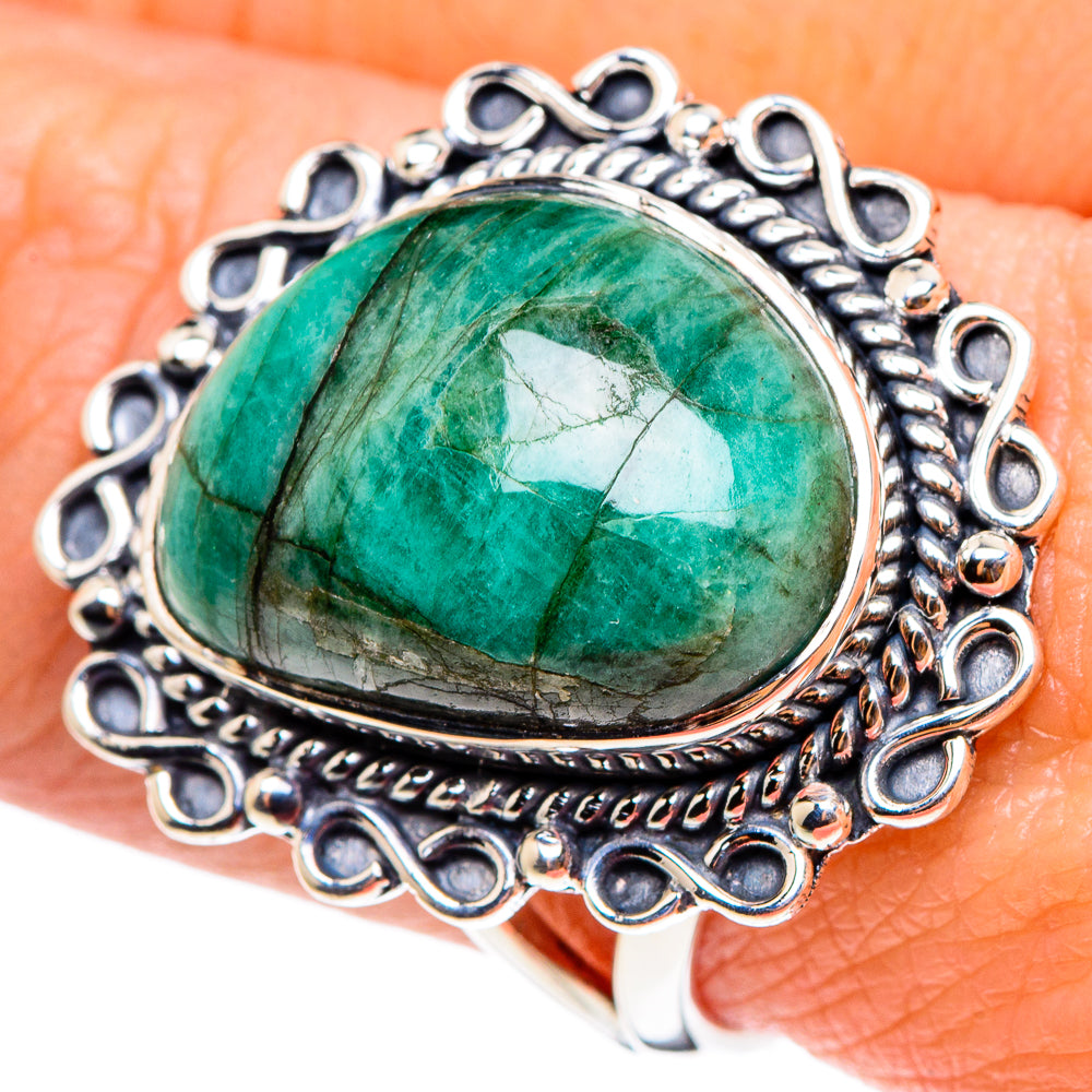African Green Opal Rings handcrafted by Ana Silver Co - RING94312